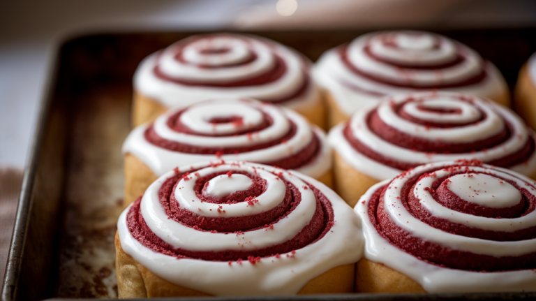 Red Velvet Cinnamon Rolls with Cream Cheese Frosting