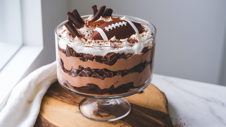 Football-Themed Chocolate Trifle