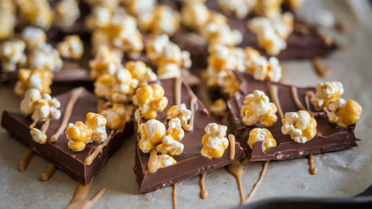 Caramel Popcorn Chocolate Bark