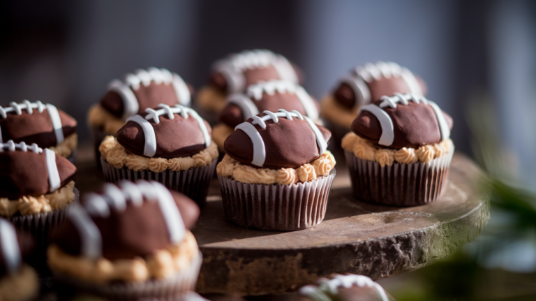 Cookie Dough Football Cupcakes