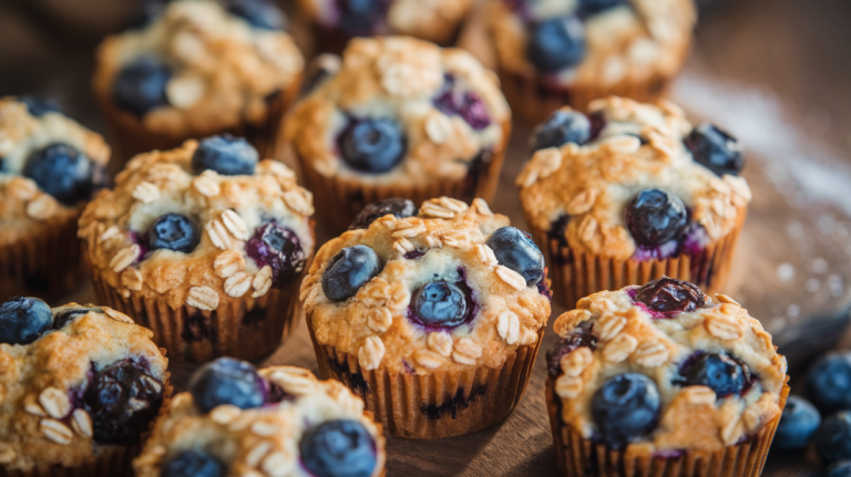 Low-Calorie Blueberry Oat Muffins