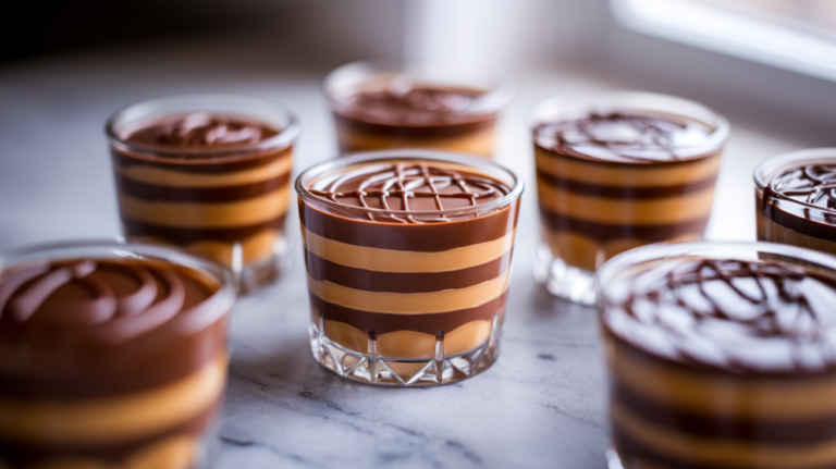 Layered Chocolate & Caramel Dip Cups