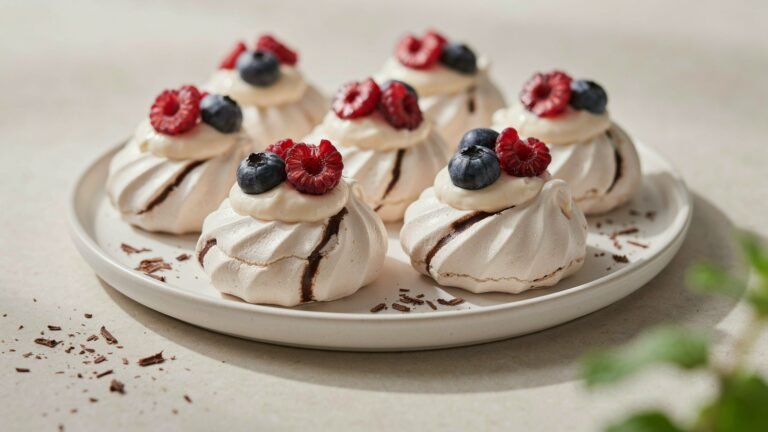 Low Calorie Chocolate Swirl Meringue Nests
